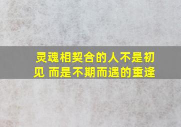 灵魂相契合的人不是初见 而是不期而遇的重逢